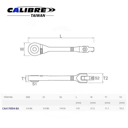 Mini Ratchet with 1/4" Dr
