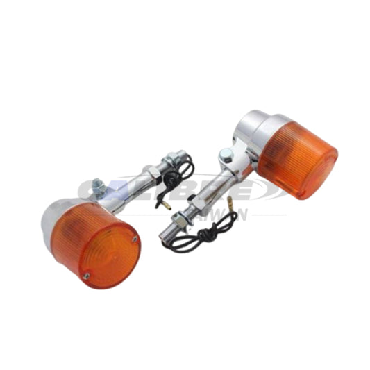 European Turn Signals, Round, Orange, Plated