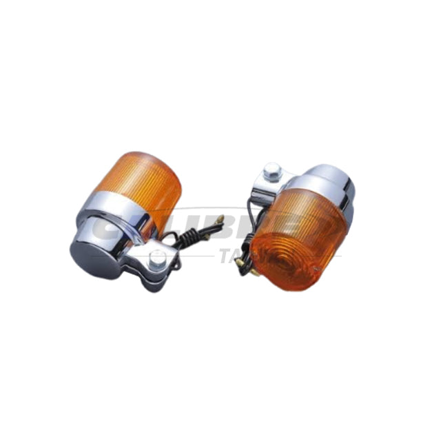 European Turn Signals, Round, Orange, Plated