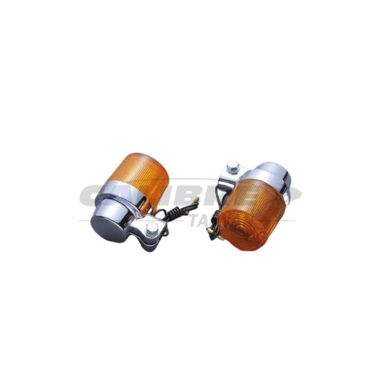 European Turn Signals, Round, Orange, Plated