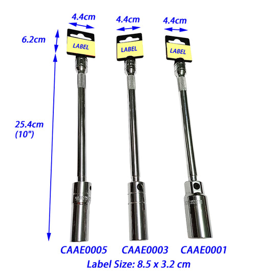 3/8” Dr x 6 PT x 6” L Magnetic Swivel Spark Plug Socket