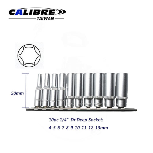 1/4" Dr 6pt Deep Socket Set