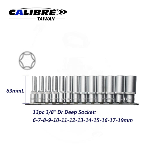 3/8" Dr Deep Socket 6pt Socket Rail