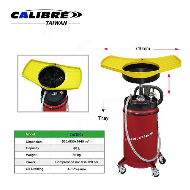 80L Waste Oil Drainer (Auto Check Valve)