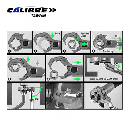 3/8" Dr Ratchet Flare Nut Wrench Set