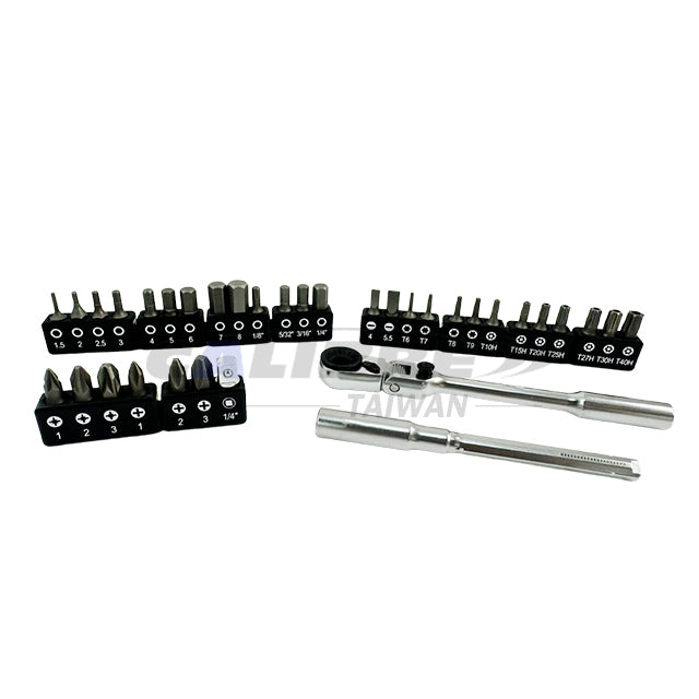 Locking Flex-Head Ratchet and Bit Set