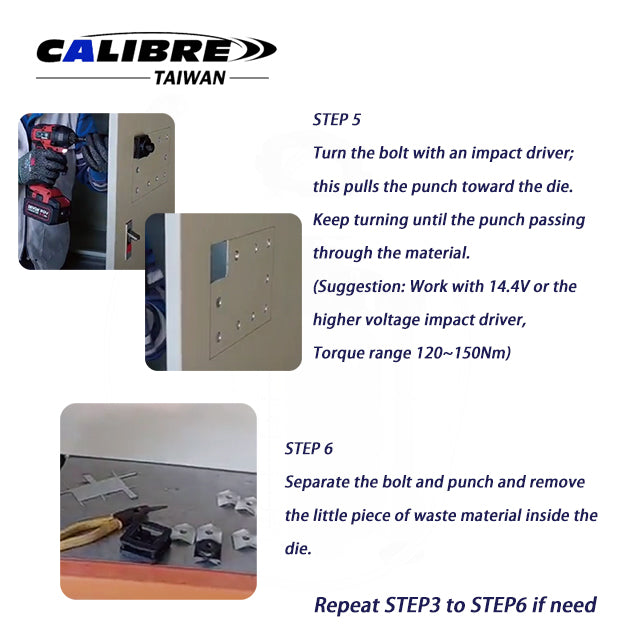 Knockout Punch Set Round Hole + Square Hole