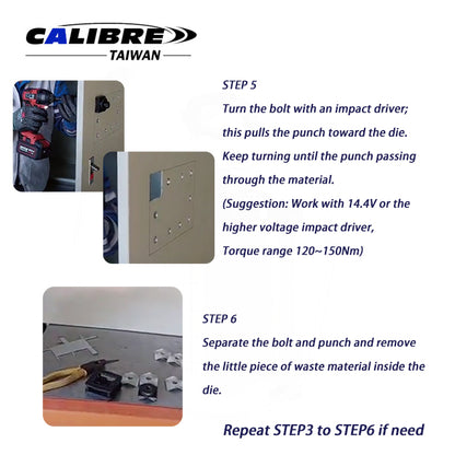 Knockout Punch Set Round Hole + Square Hole