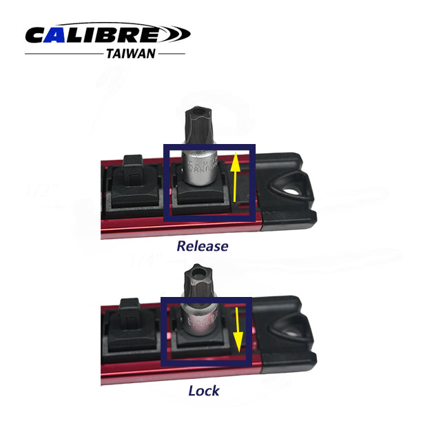 CAC550001 TAIWAN CALIBRE Aluminum Rail with Bend Lock Plastic Socket Holders