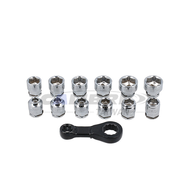 13pc Ratchet Torque Adapter with Shallow Insert Sockets