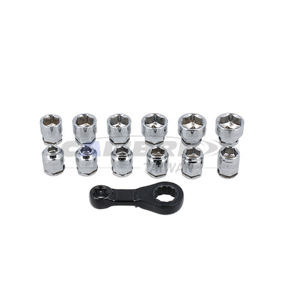 13pc Ratchet Torque Adapter with Shallow Insert Sockets