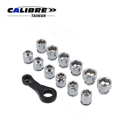 13pc Ratchet Torque Adapter with Shallow Insert Sockets