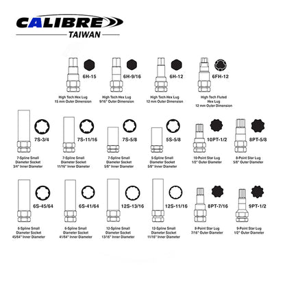 16pc Locking Lug Master Key