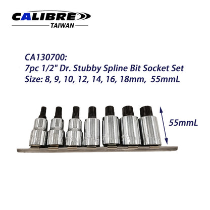 1/2" Dr 55mmL Spline Bit Socket Set