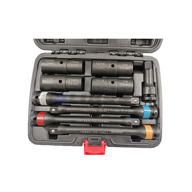 9pc Flip Socket and Torque Extension Bar Set