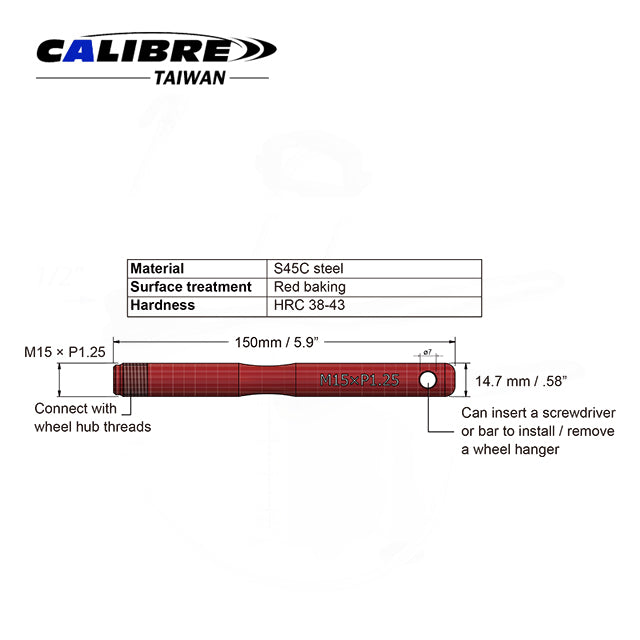 M15 x P1.25 2pc Wheel Hanger Set