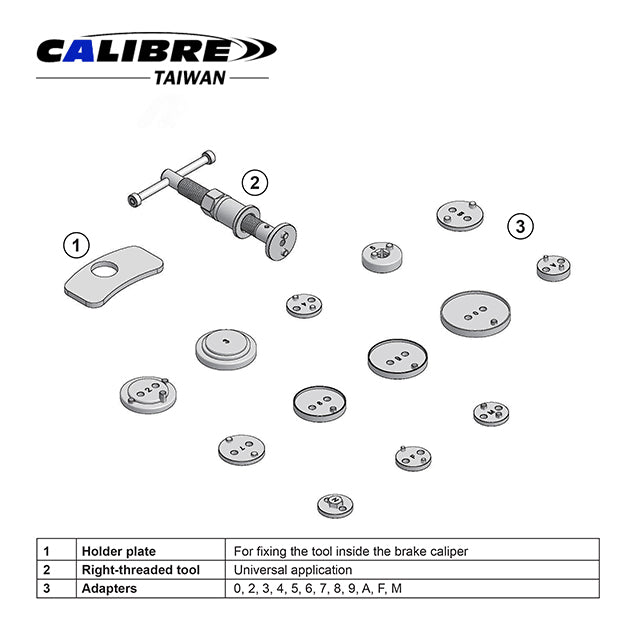 15pc Universal Caliper Wind Back Kit