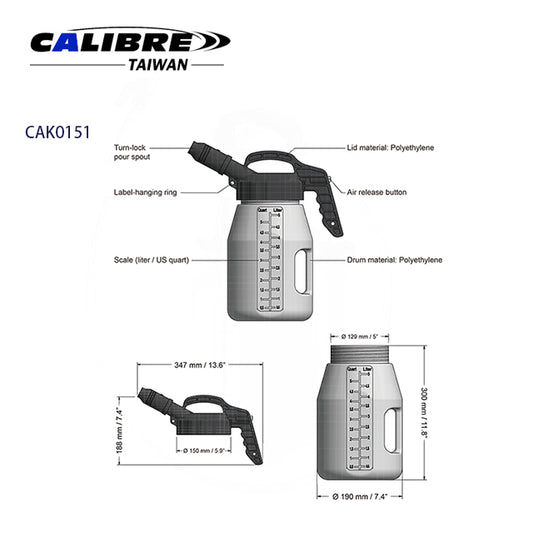 Fluid Drum with a Black or Blue Pour Spout