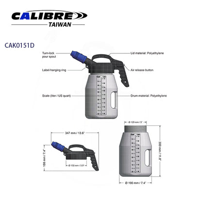 Fluid Drum with a Black or Blue Pour Spout