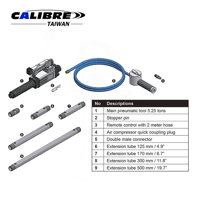 Pneumatic Auto Body Frame Push and Pull Tool Set