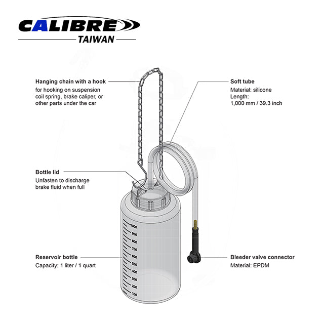 1 Liter for Brake Fluid Catch Bottle