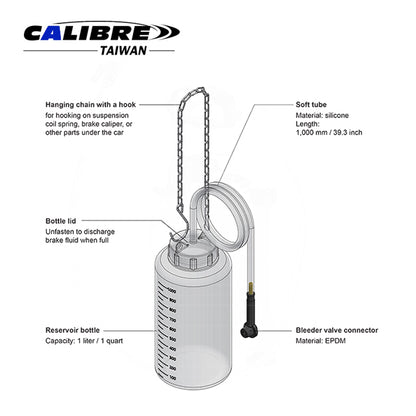1 Liter for Brake Fluid Catch Bottle