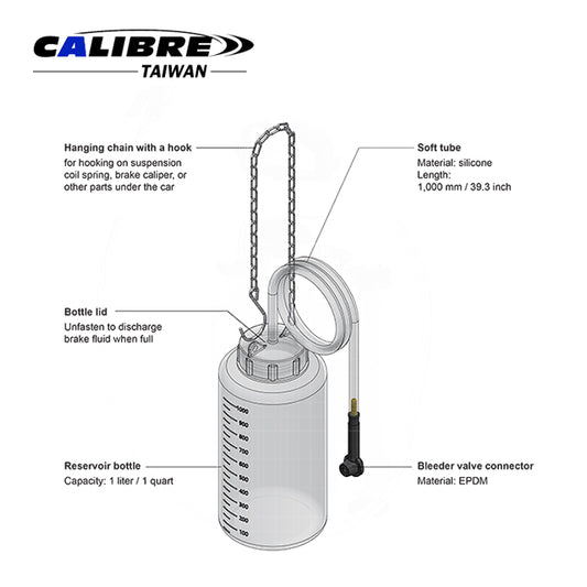 1 Liter for Brake Fluid Catch Bottle
