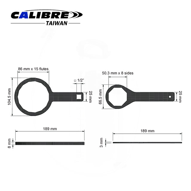 Removing Fuel Filter and Sensor 2pc Wrench Set