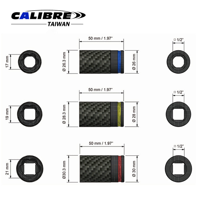 Carbon Fiber Twist Socket Set